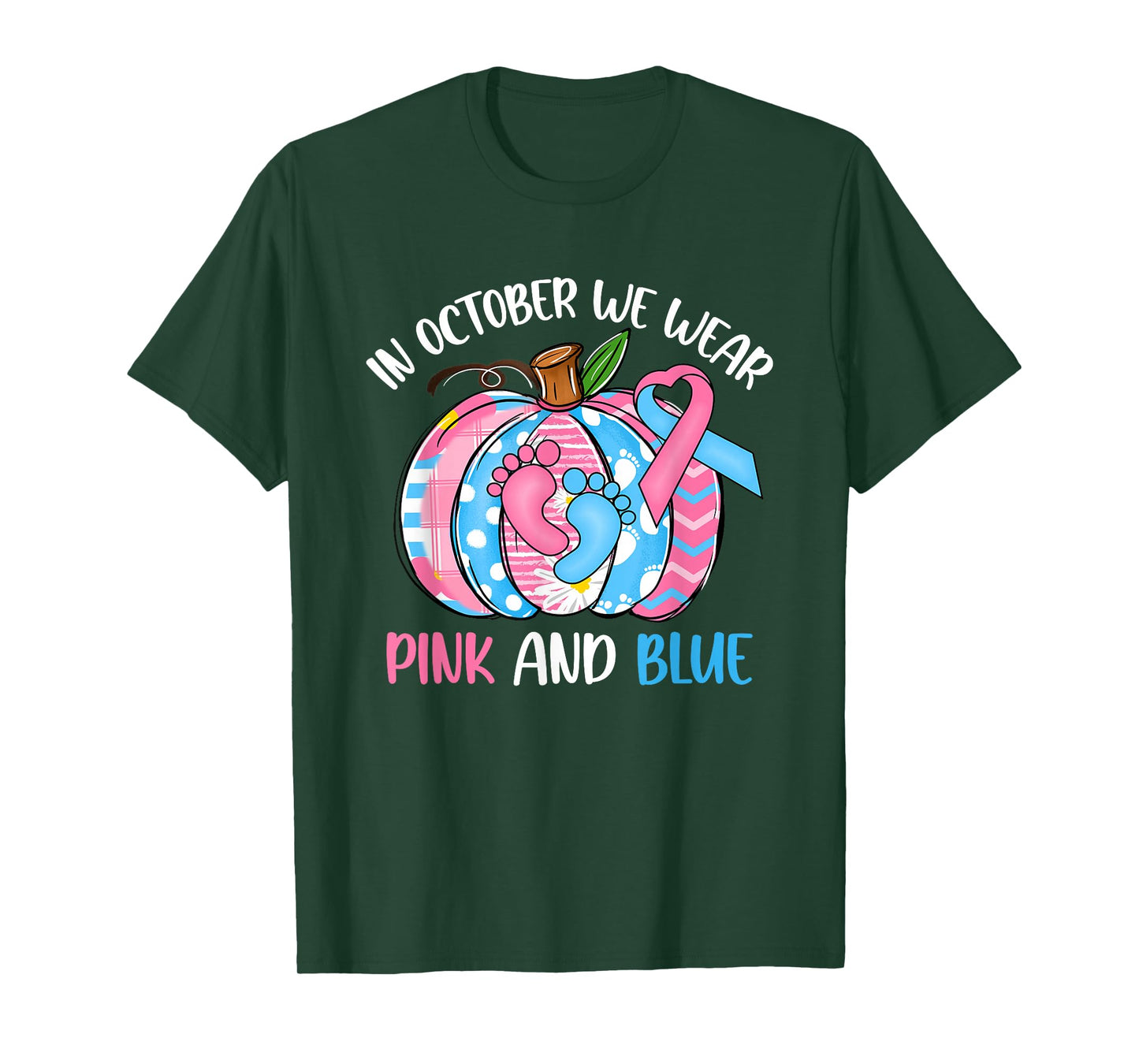 In October We Wear Pink Blue Pumpkin Pregnancy & Infant Loss T-Shirt