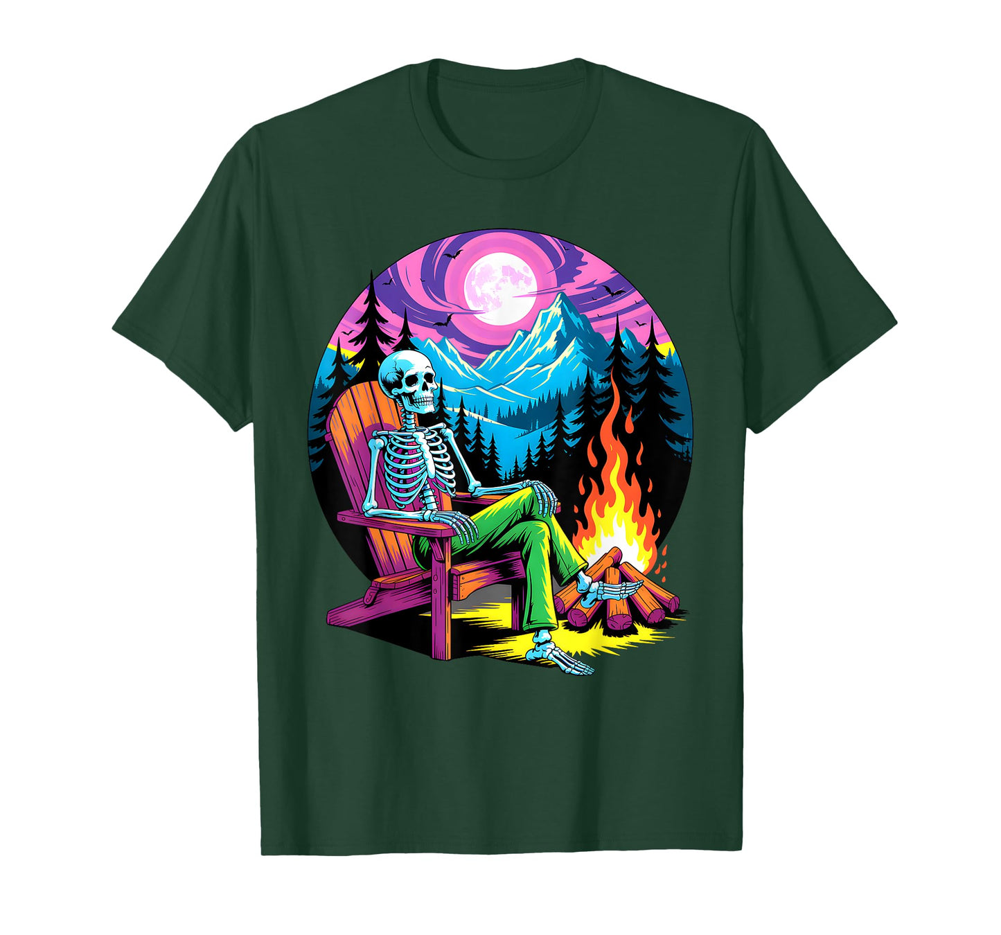 Skeleton Camping Halloween Costume Bones Camp Camper T-Shirt