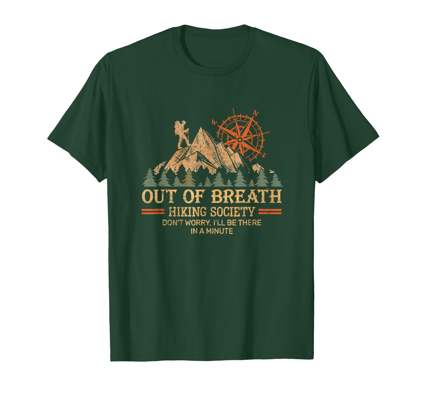 Out of Breath Hiking Society For Men Women Hiker Nature Love T-Shirt