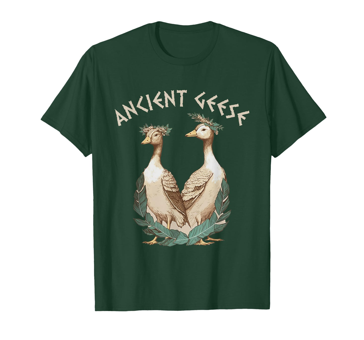 Ancient Greek Mythology Gods and Monsters | Ancient Geese Goose | Black T-Shirt