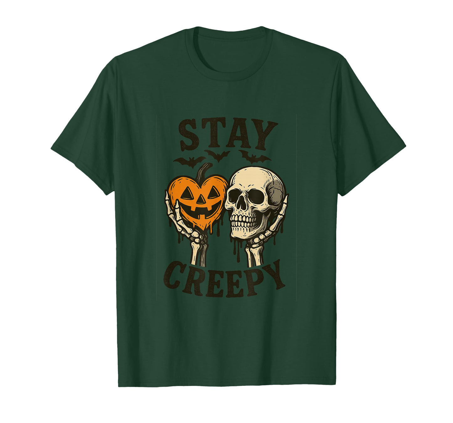 Stay Creepy Skeleton Pumpkin Halloween Apparel for Parties T-Shirt