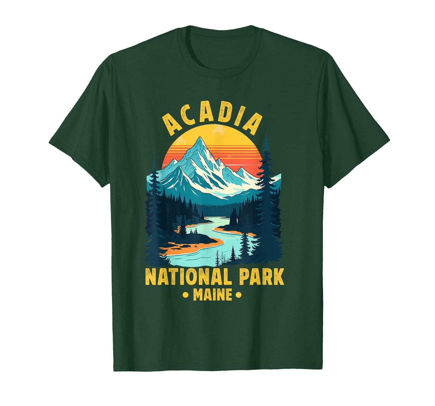 Acadia National Park Souvenir Maine Retro for Men Women Kid T-Shirt