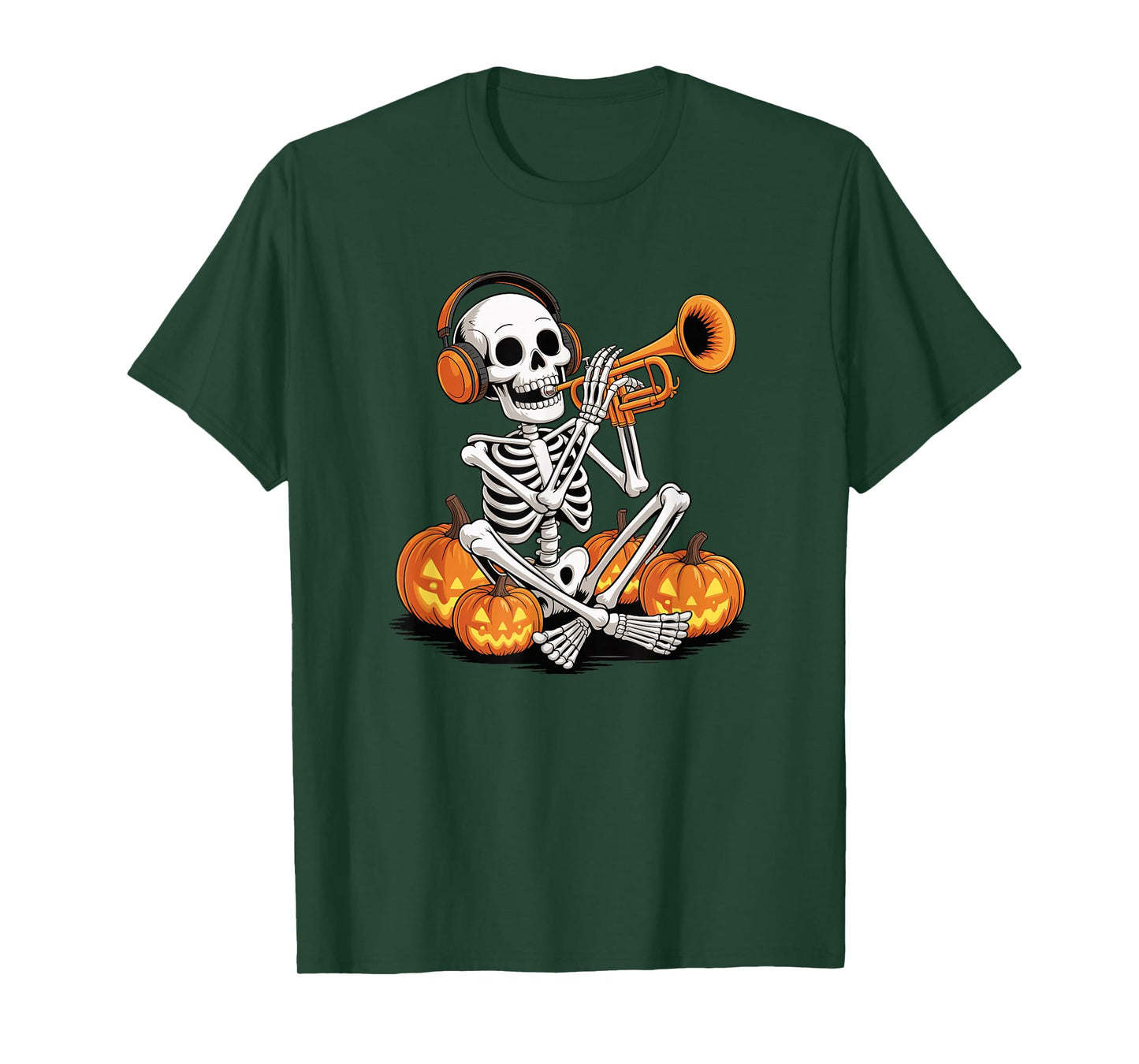Halloween Skeleton Trumpet Trumpeter T-Shirt