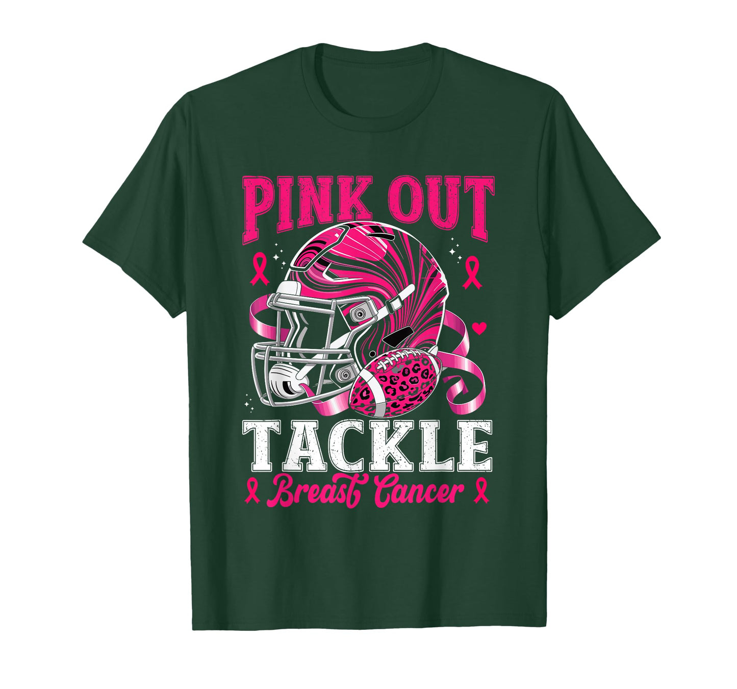 Pink Out Tackle Breast Cancer Awareness American Football T-Shirt