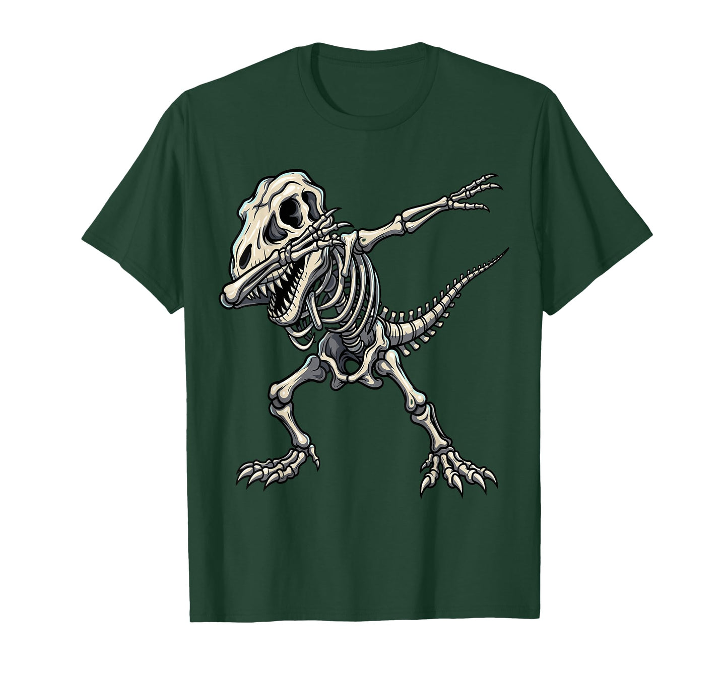 Dabbing Dinosaur Skeleton Funny Halloween T-Rex T-Shirt