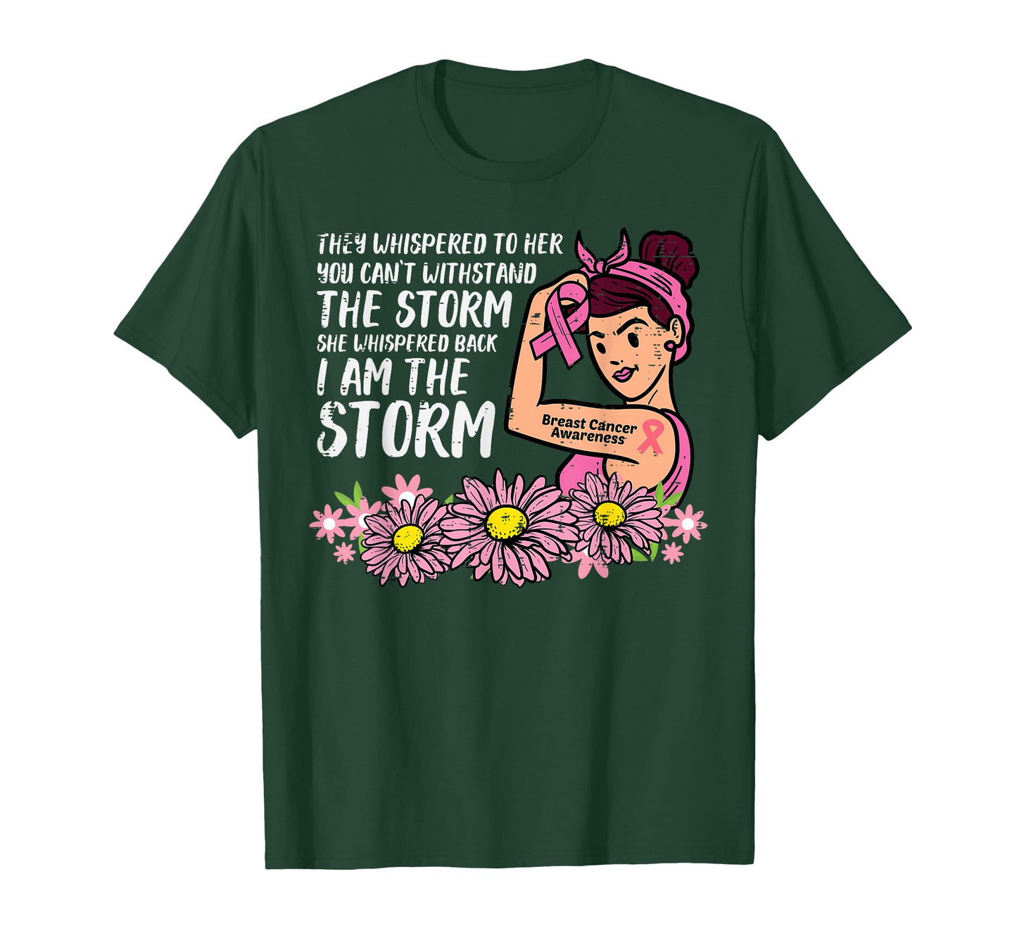 I Am The Storm Rosie Riveter Breast Cancer Awareness Women T-Shirt