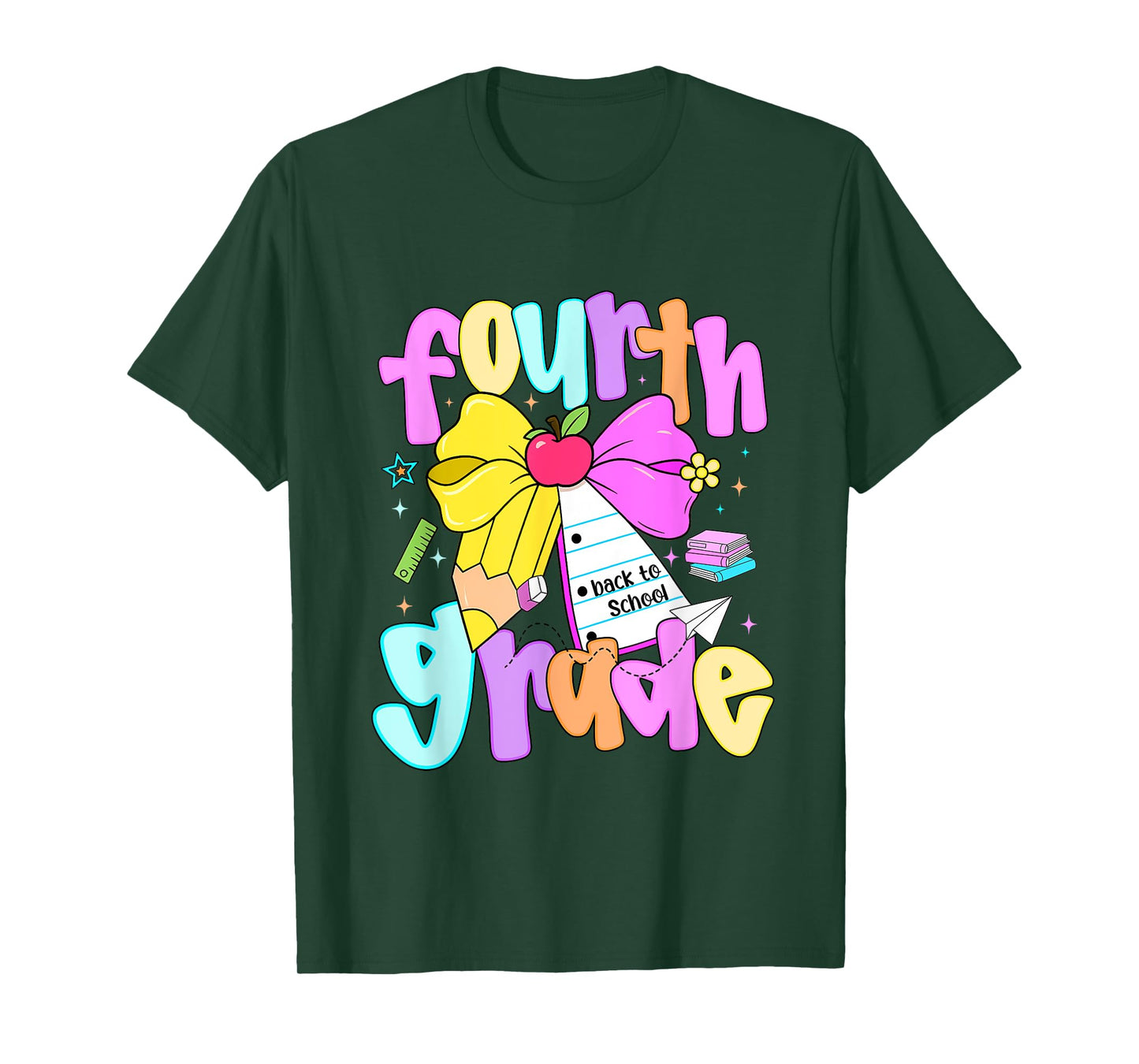 Preppy Fourth Grade Back To School 4th Grade Teacher Girls T-Shirt