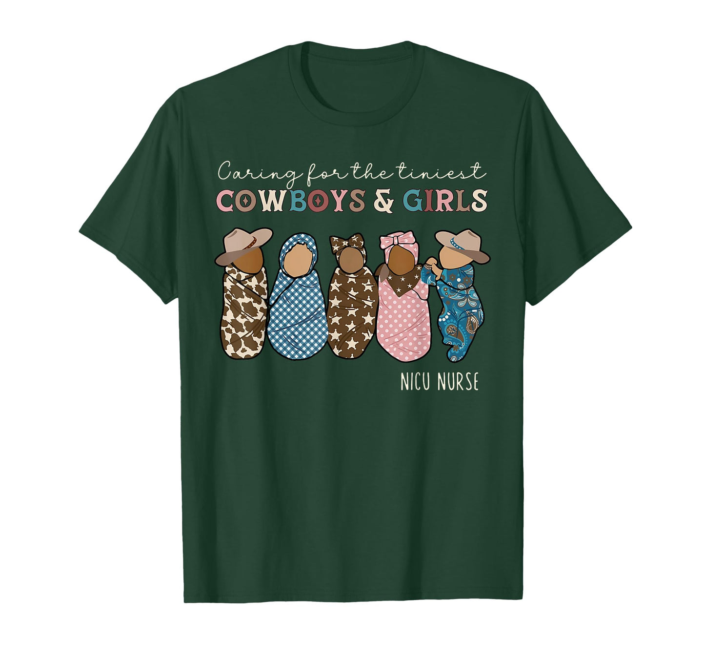 Western NICU Nurse Cowboys And Girls Baby Neonatal Nurse T-Shirt