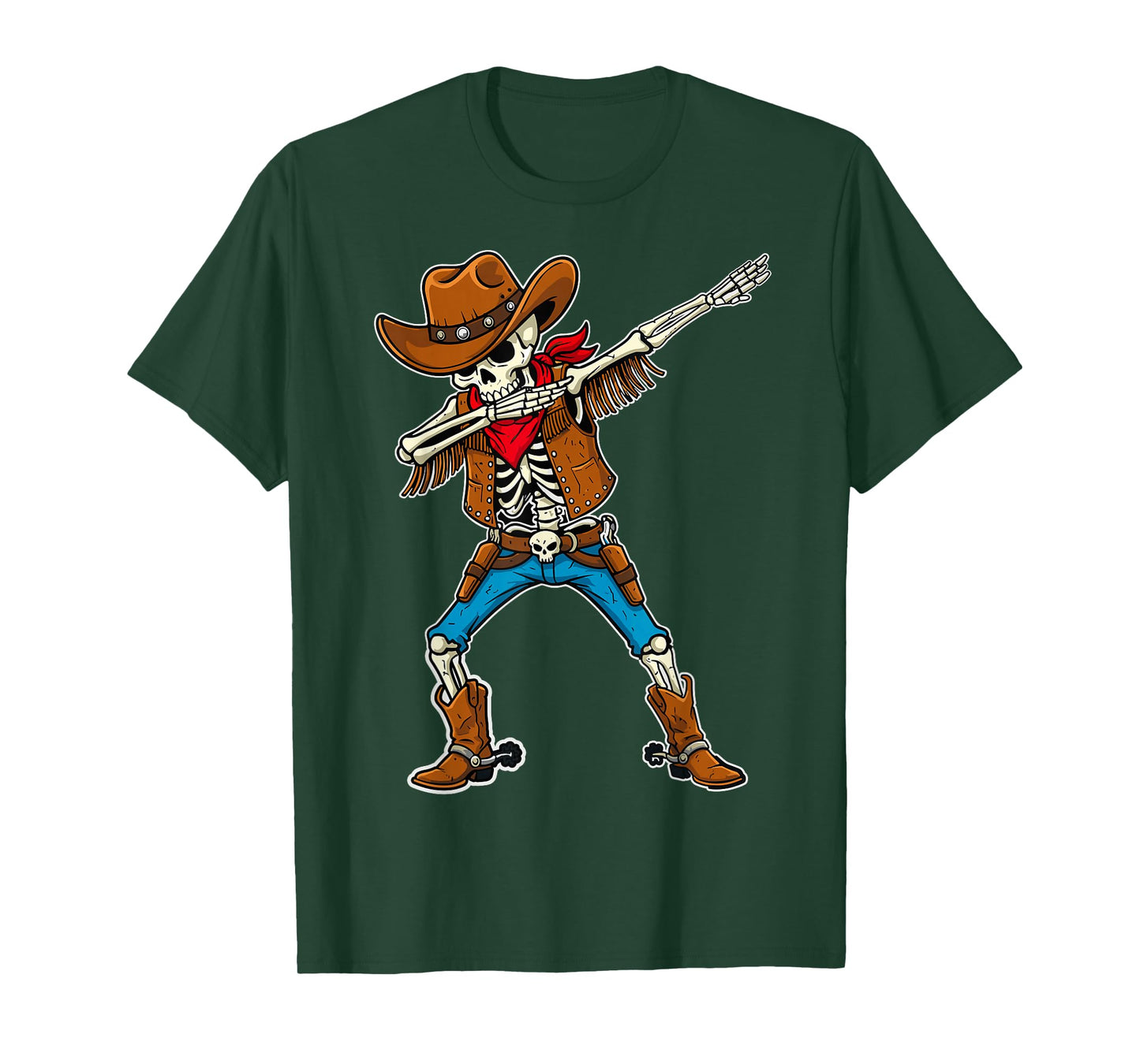 Dabbing Skeleton Cowboy Boys Halloween T-Shirt