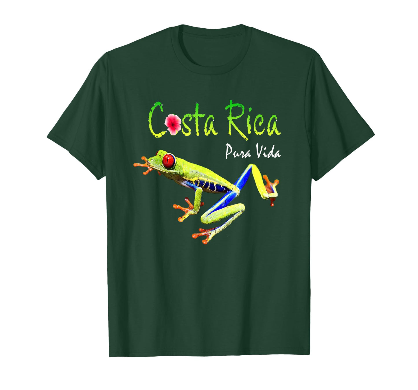 Costa Rica Pura Vida Travel Souvenir Vacation Frog Nature T-Shirt