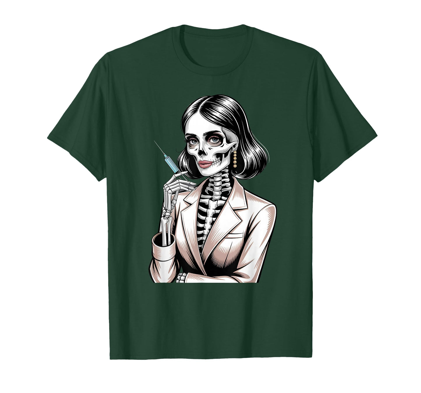 Halloween Skeleton Cosmetologist Beautician T-Shirt