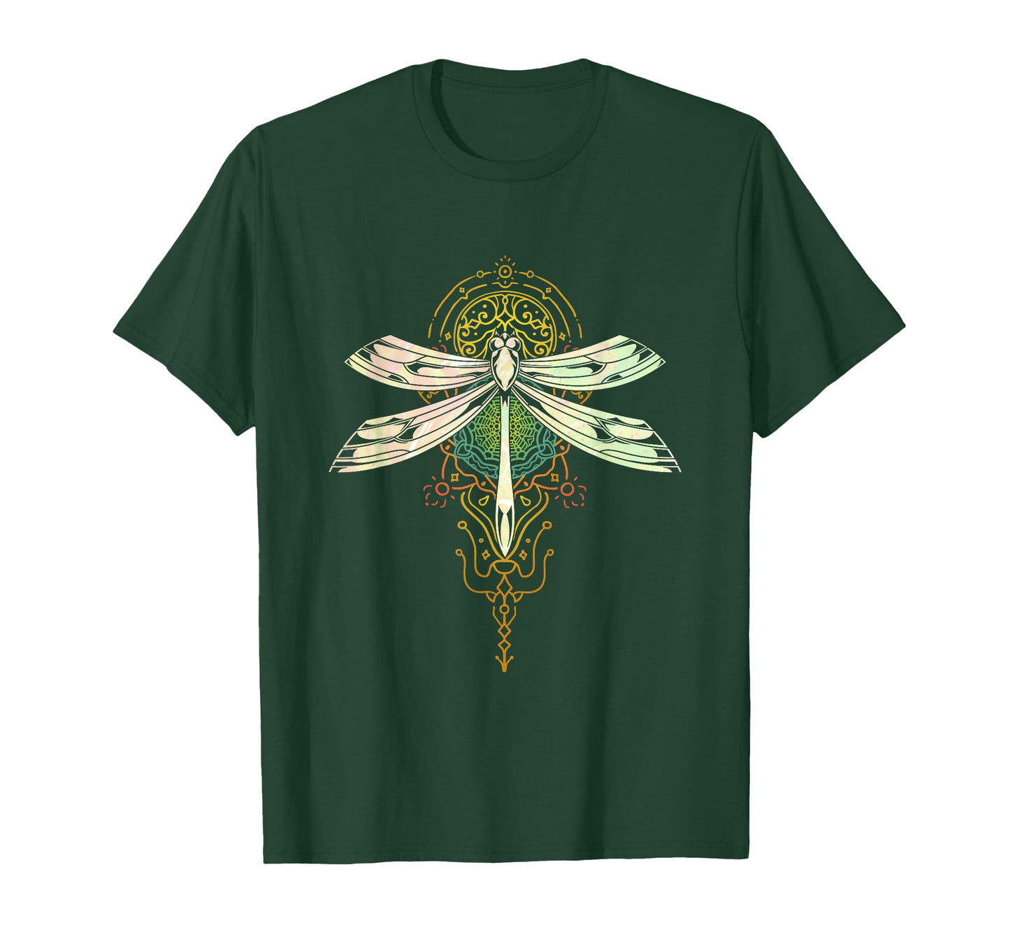 Sacred Fractal Geometry Beautiful Insect Pretty Dragonfly T-Shirt