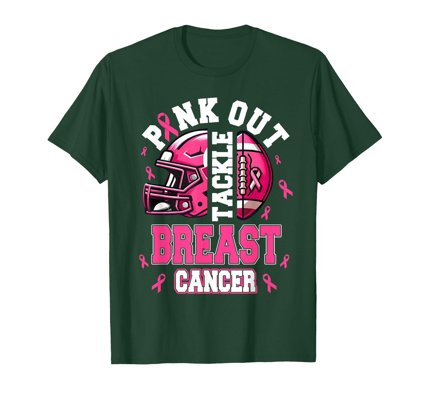 Pink Out Tackle Breast Cancer Awareness American Football T-Shirt