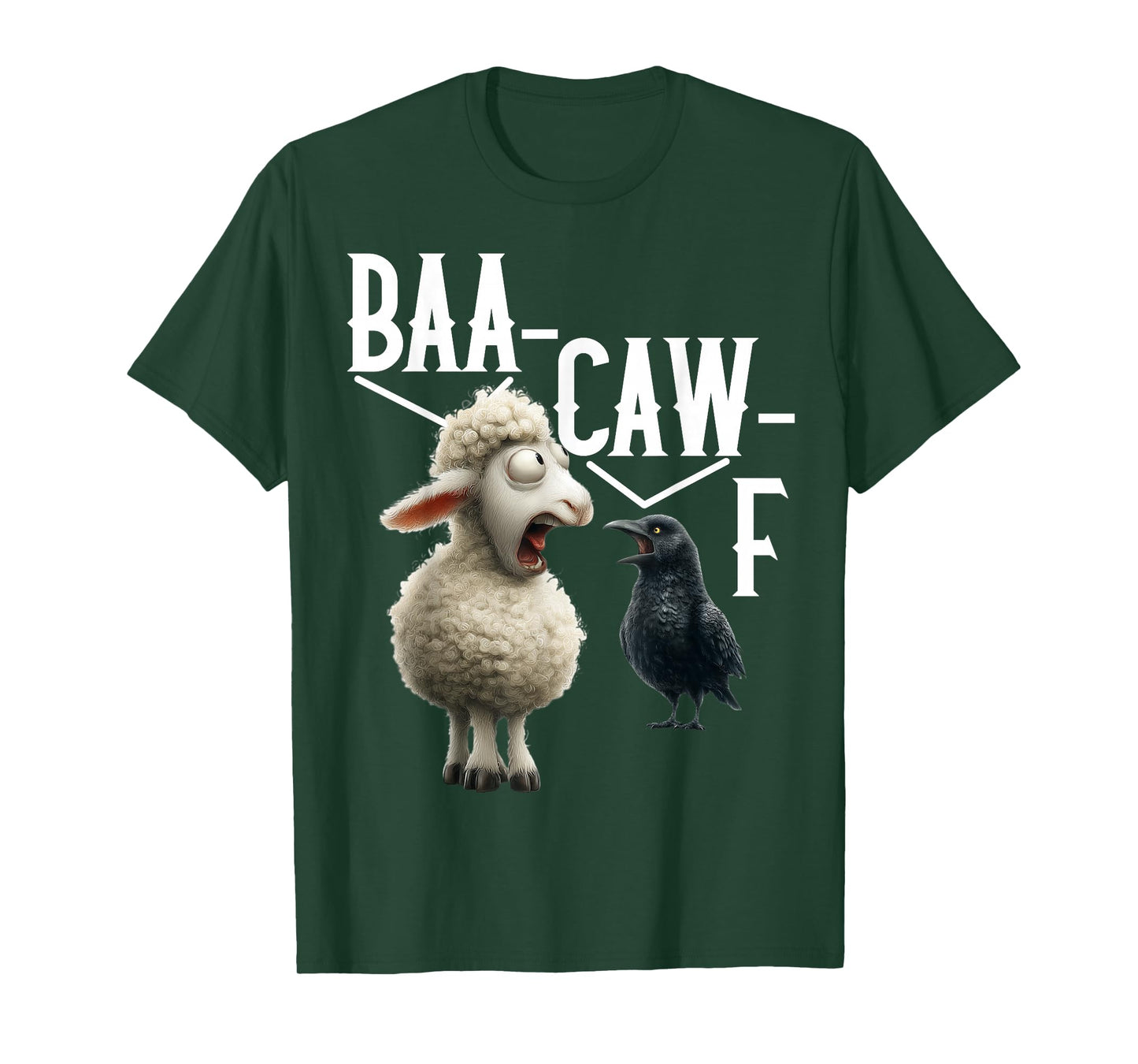 Animal Sound Pun Shirt – Baa Caw = Back Off Crow & Sheep Tee T-Shirt