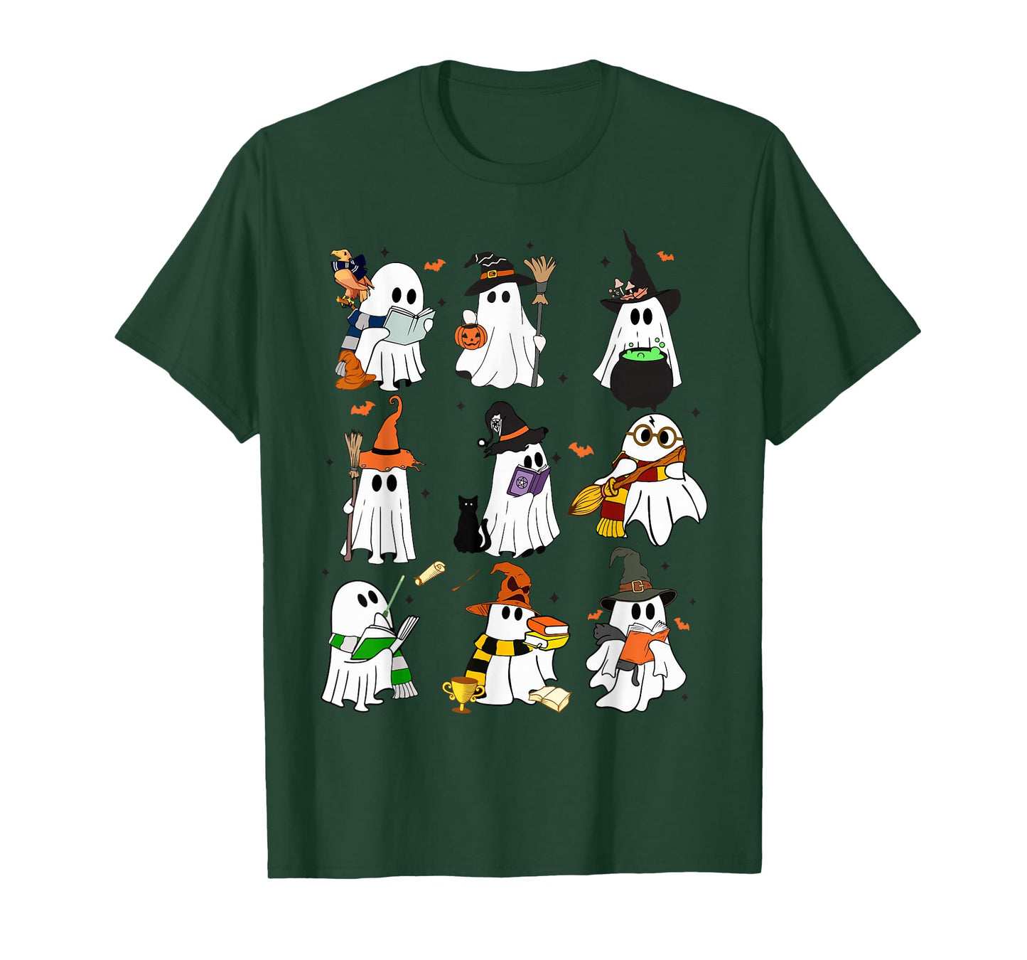 Cute Witch Ghost Funny Halloween Outfit Men Women Boy Girl T-Shirt