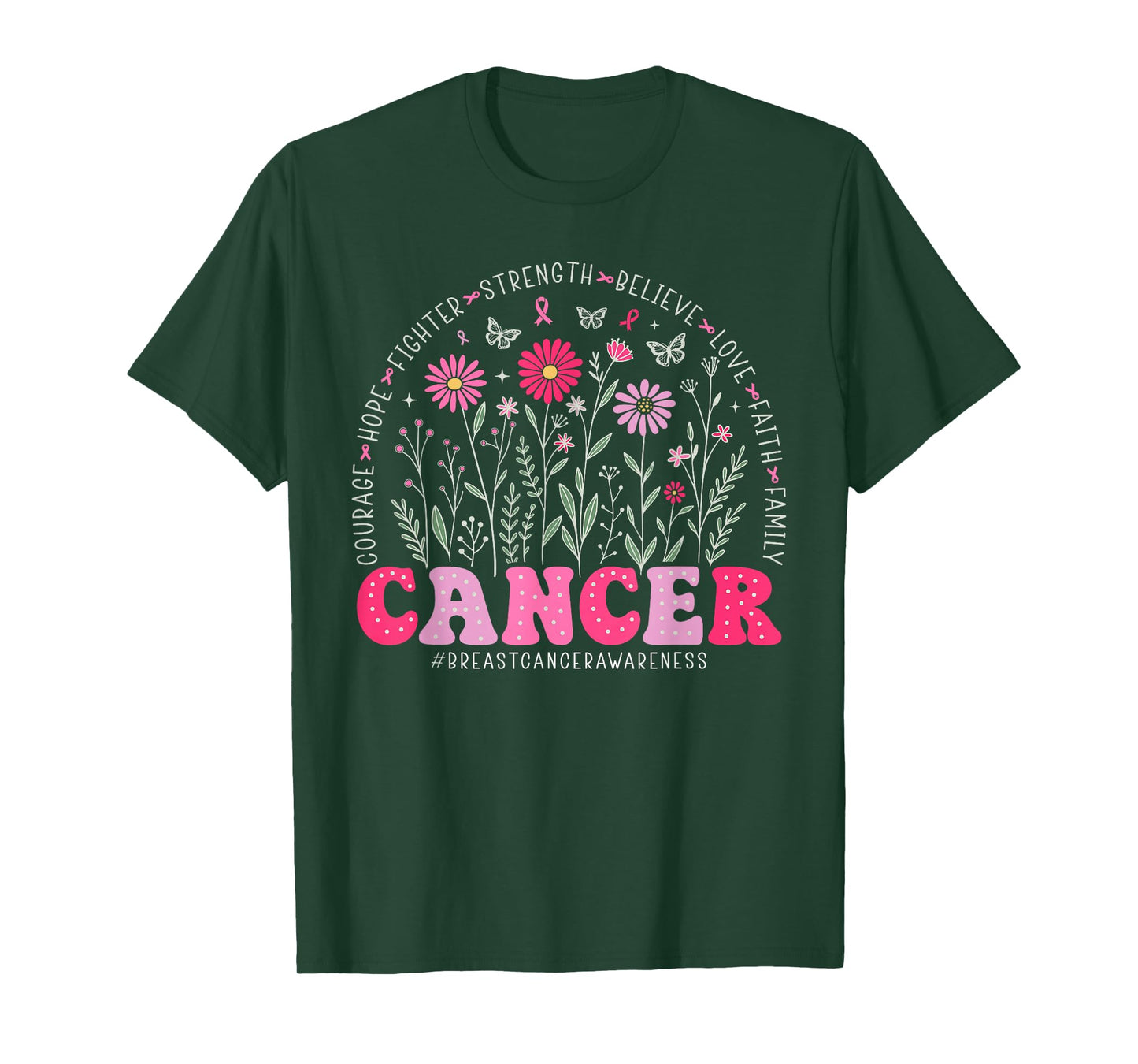 Breast Cancer Survivor Wildflower Breast Cancer Awareness T-Shirt