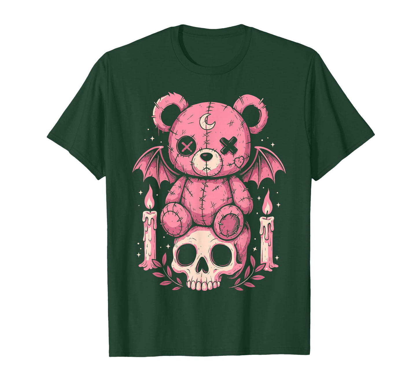 Creepy Cute Teddy Bear Pastel Goth Skeleton Horror Lover T-Shirt