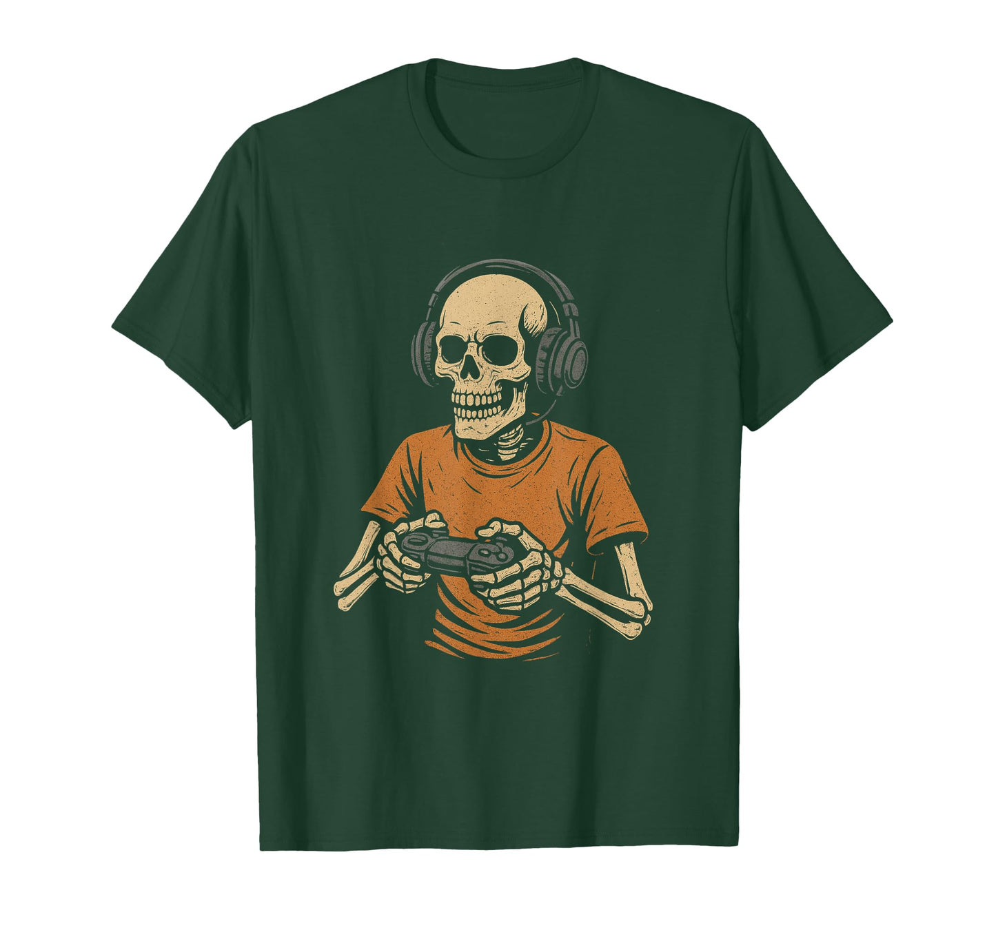Halloween Skeleton Gamer Video Gaming Boys Men Kids T-Shirt