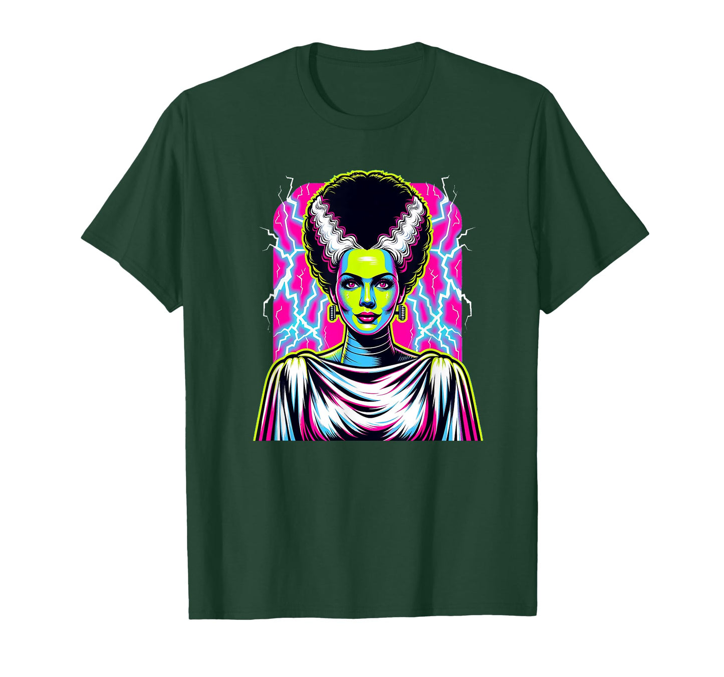 Bride of Frankenstein Bride Vibrant Classic Halloween Horror T-Shirt