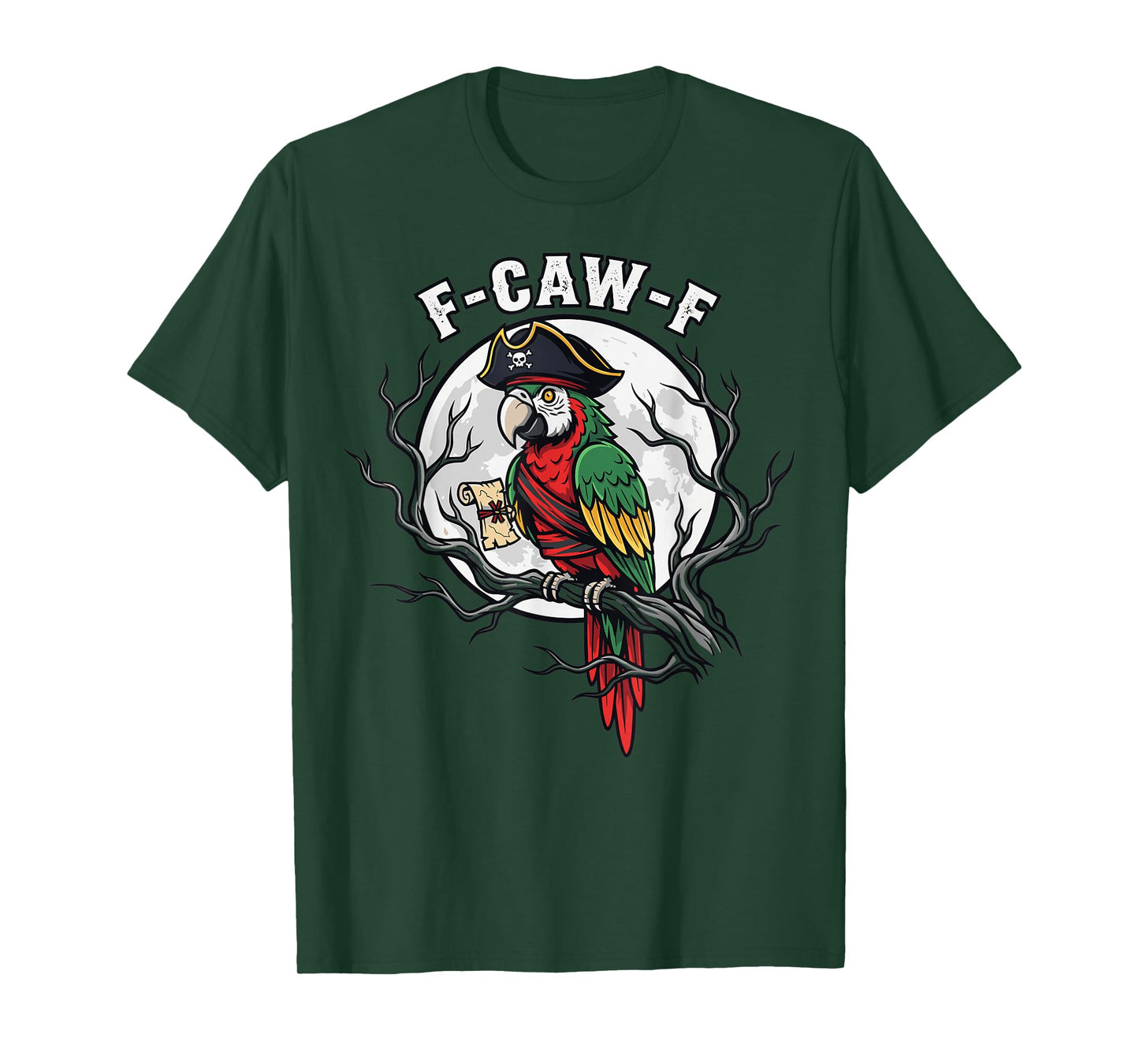 Pirate Parrot Moonlight F Caw F Halloween Costume T-Shirt