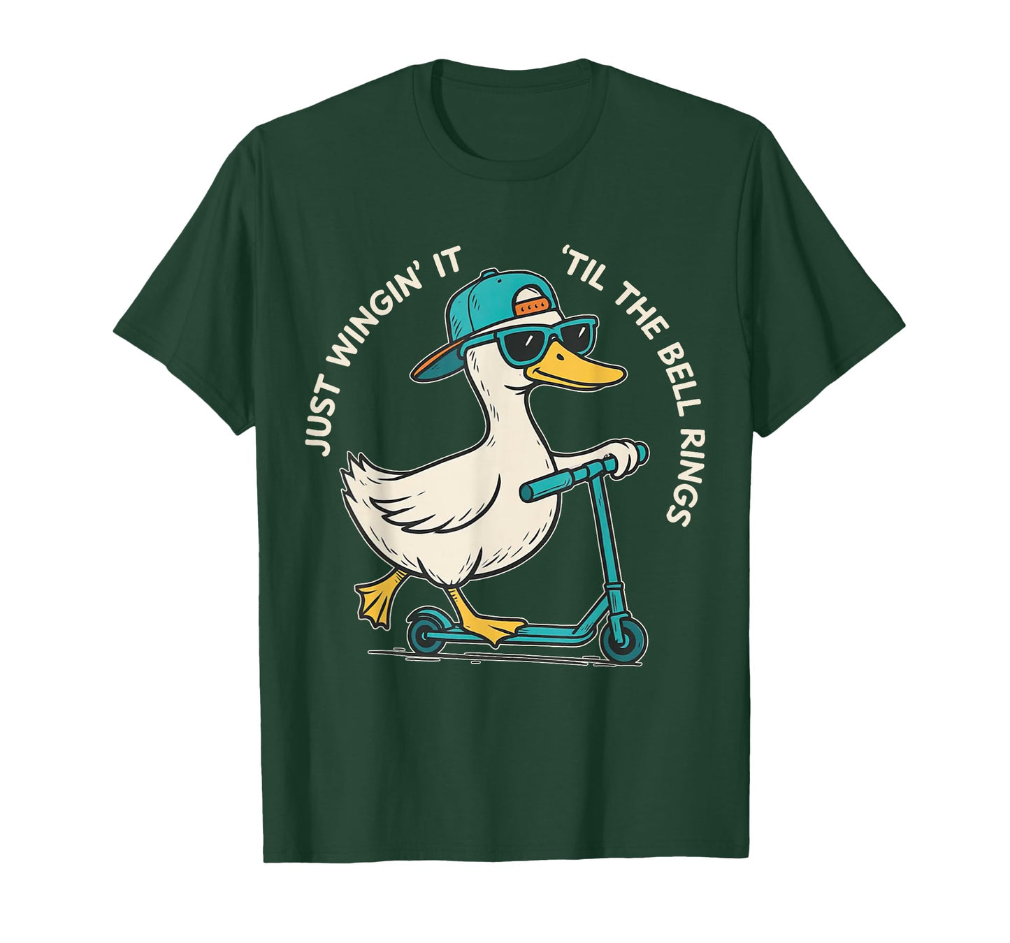 Just Wingin' It 'Till The Bell Ring Funny Goose Teacher T-Shirt