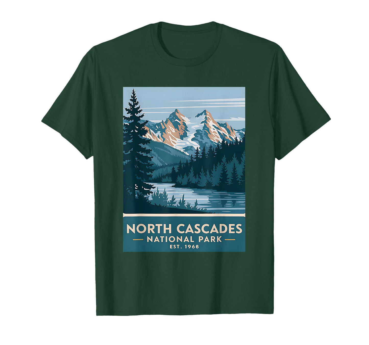 North Cascades National Park Vintage Camping Men Women Kids T-Shirt
