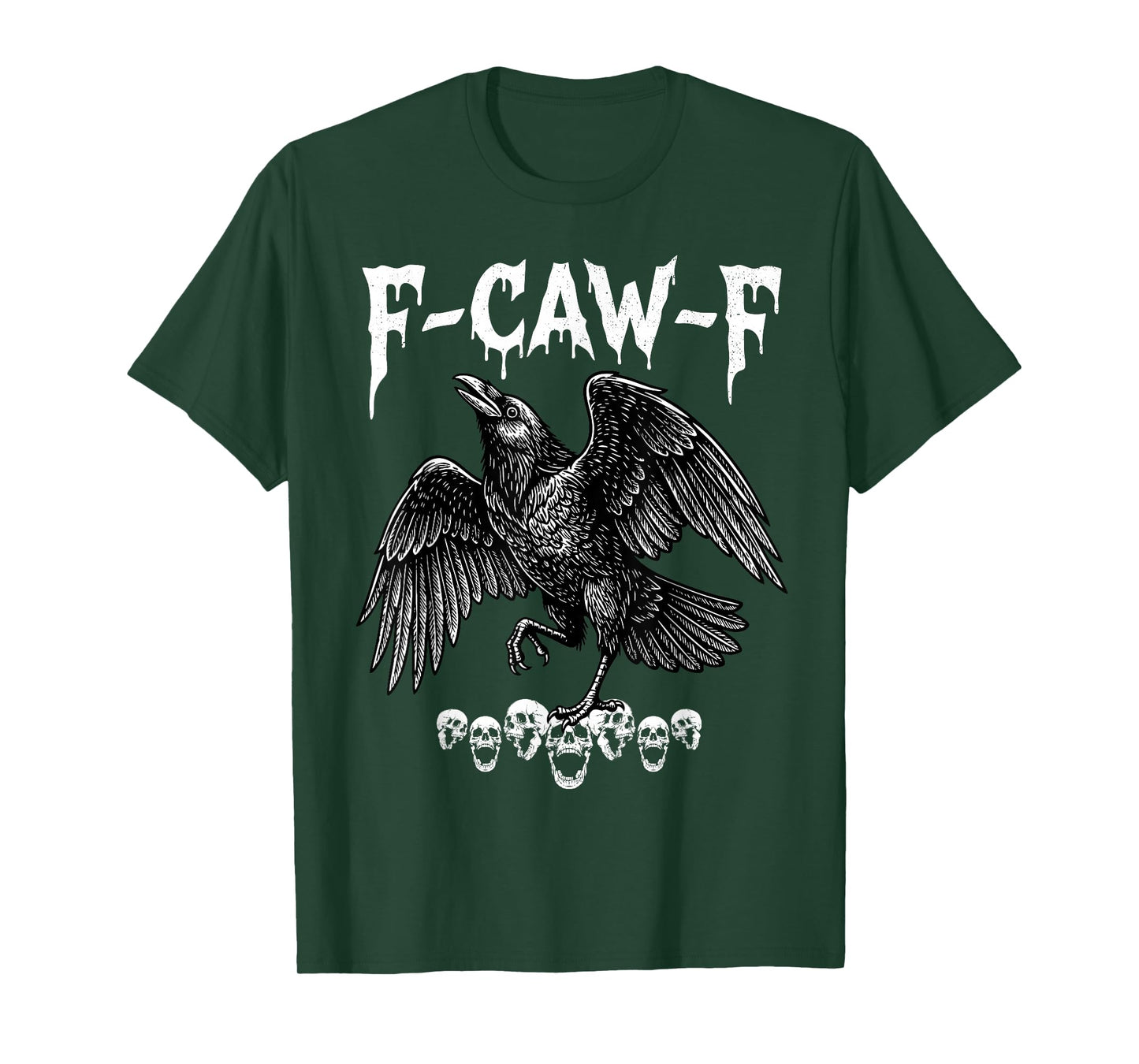 F-Caw-F Funny Black Crow Bird Moon Gothic Adult Humor F cawF T-Shirt
