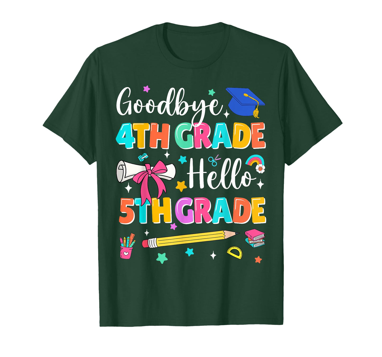 Goodbye 4th Grade Hello 5th Grade Graduation Back To School T-Shirt