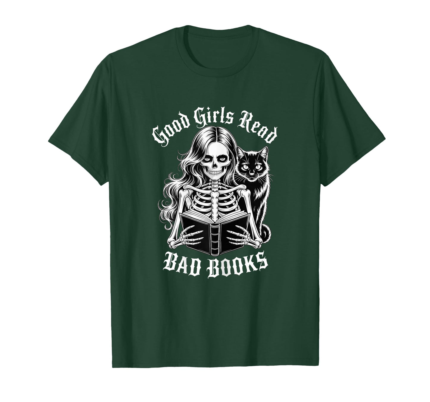 Good Girls Read Bad Books Shirt Funny Smut Reader Black Cat T-Shirt