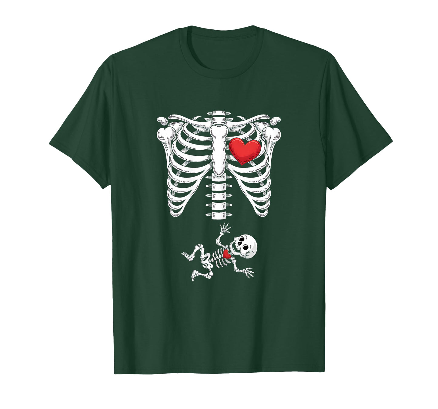 Skeleton Pregnancy Shirt X-Ray Halloween Pregnant Women T-Shirt