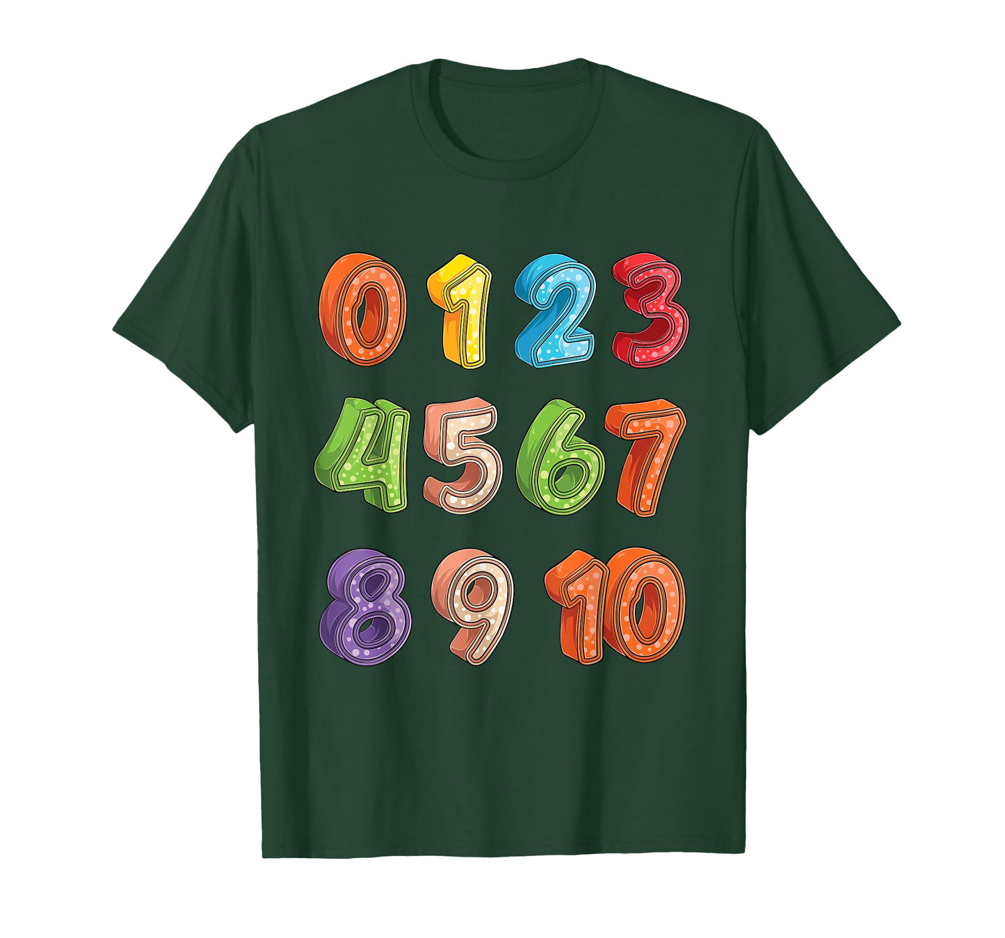 Math Numbers Learning Preschool Education For Kids Toddlers T-Shirt