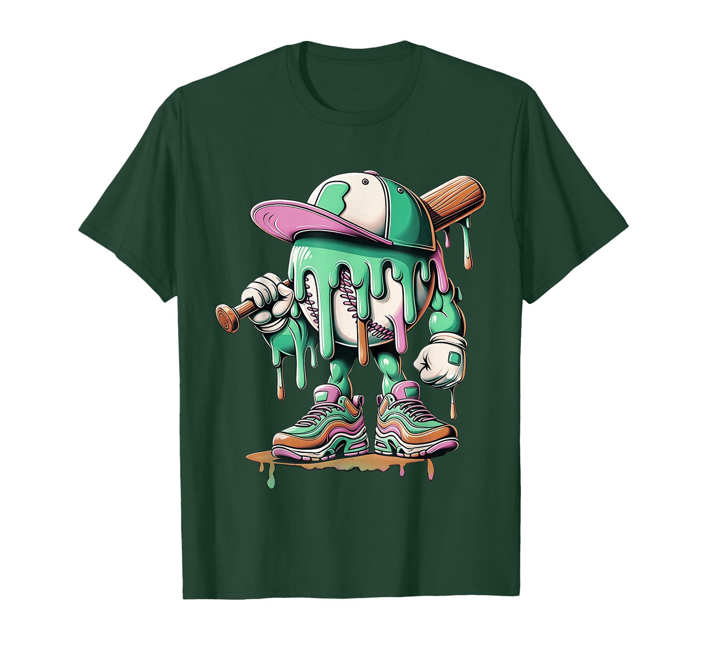 Baseball Drip for Boys Ice Cream Drip Baseball T-Shirt