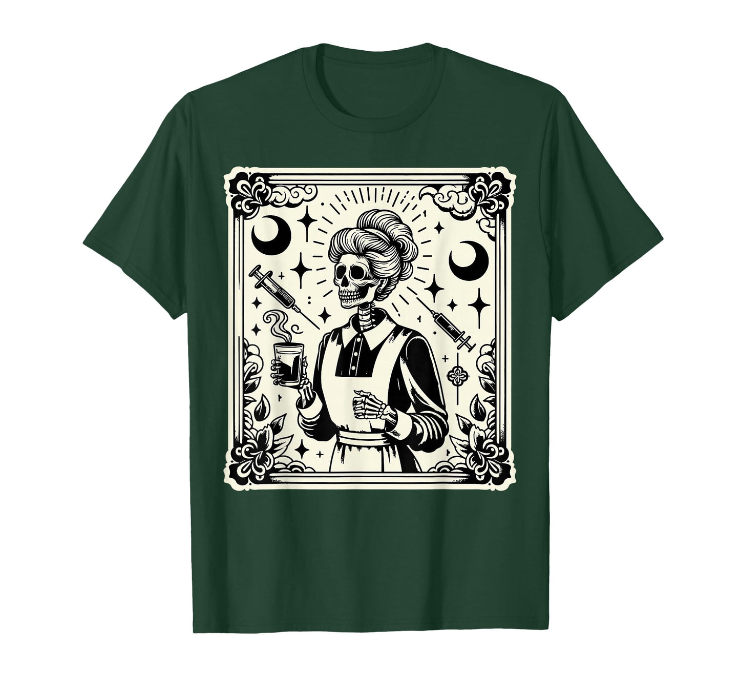 Skeleton Tarot Gothic Coffee Academia Teacher T-Shirt