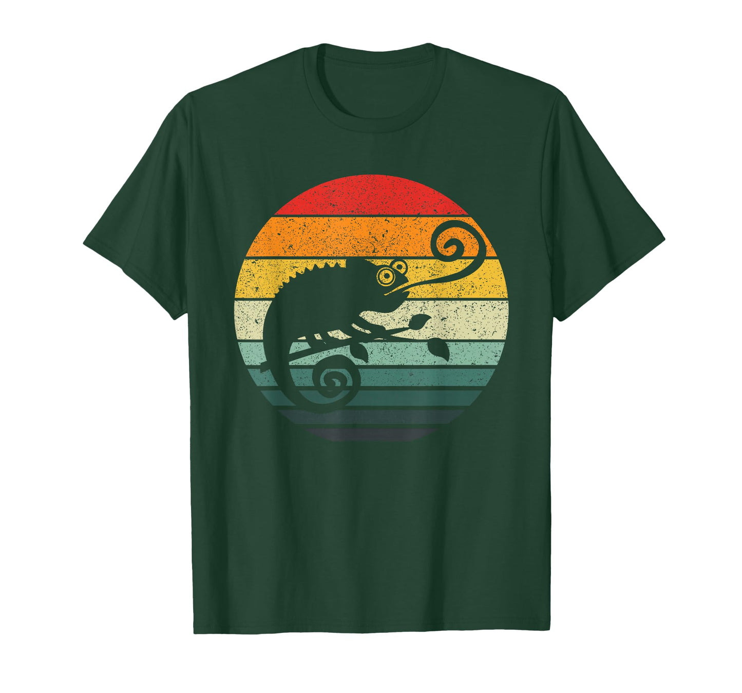 Chameleon Retro Sunset Vintage Design T-Shirt