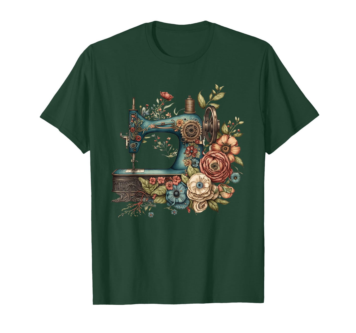 Floral Sewing Machine - Flower Seamstress Sewing Machine T-Shirt