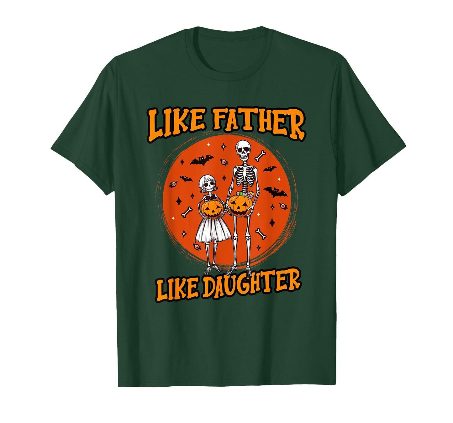 Skeleton Father Daughter Matching Halloween Costume T-Shirt