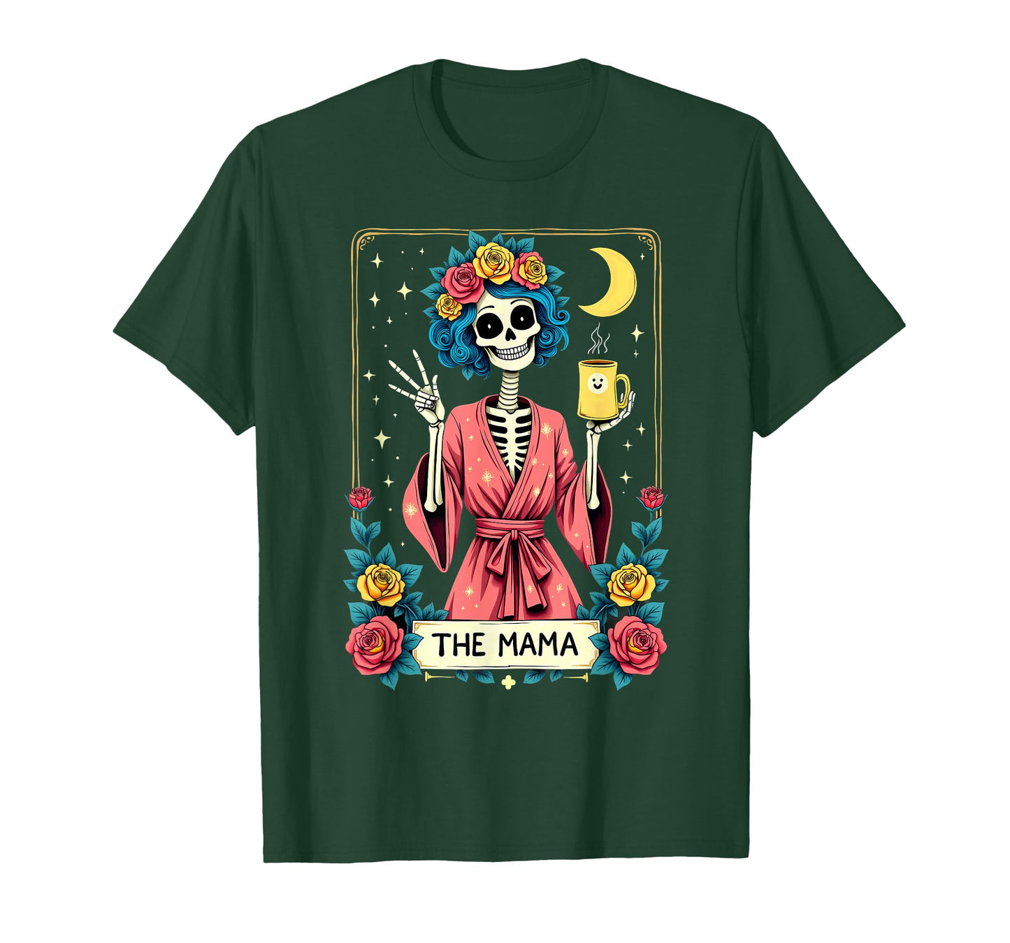Gothic Tarot Card The Mama Skeleton Halloween T-Shirt