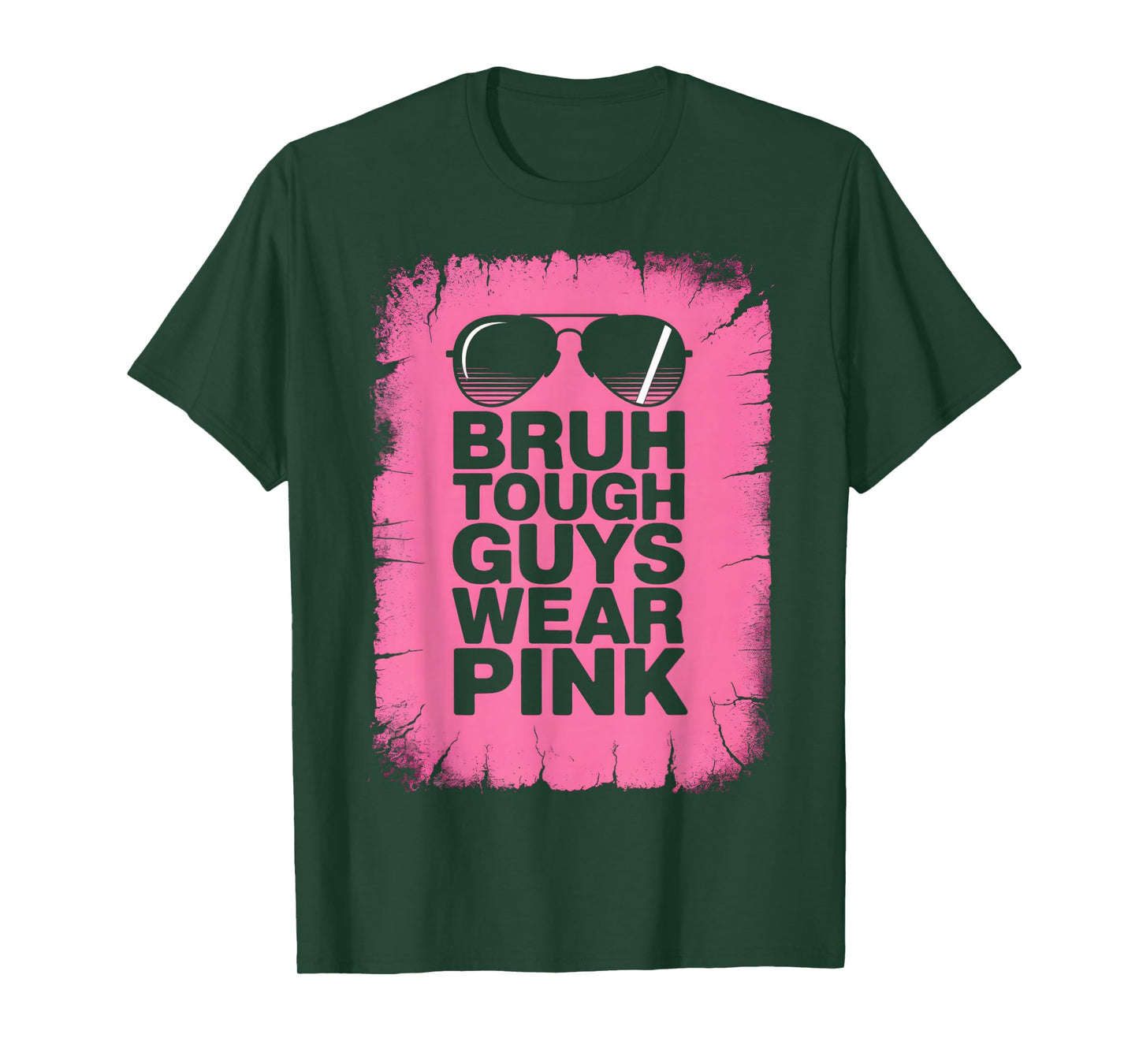 Bruh Tough Guys Wear Pink Breast Cancer Awareness Boys Men T-Shirt