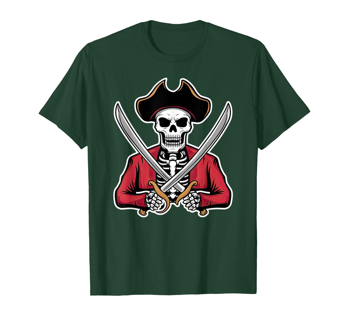 Pirate Skull and Crossbones Skeleton Halloween Costume Party T-Shirt