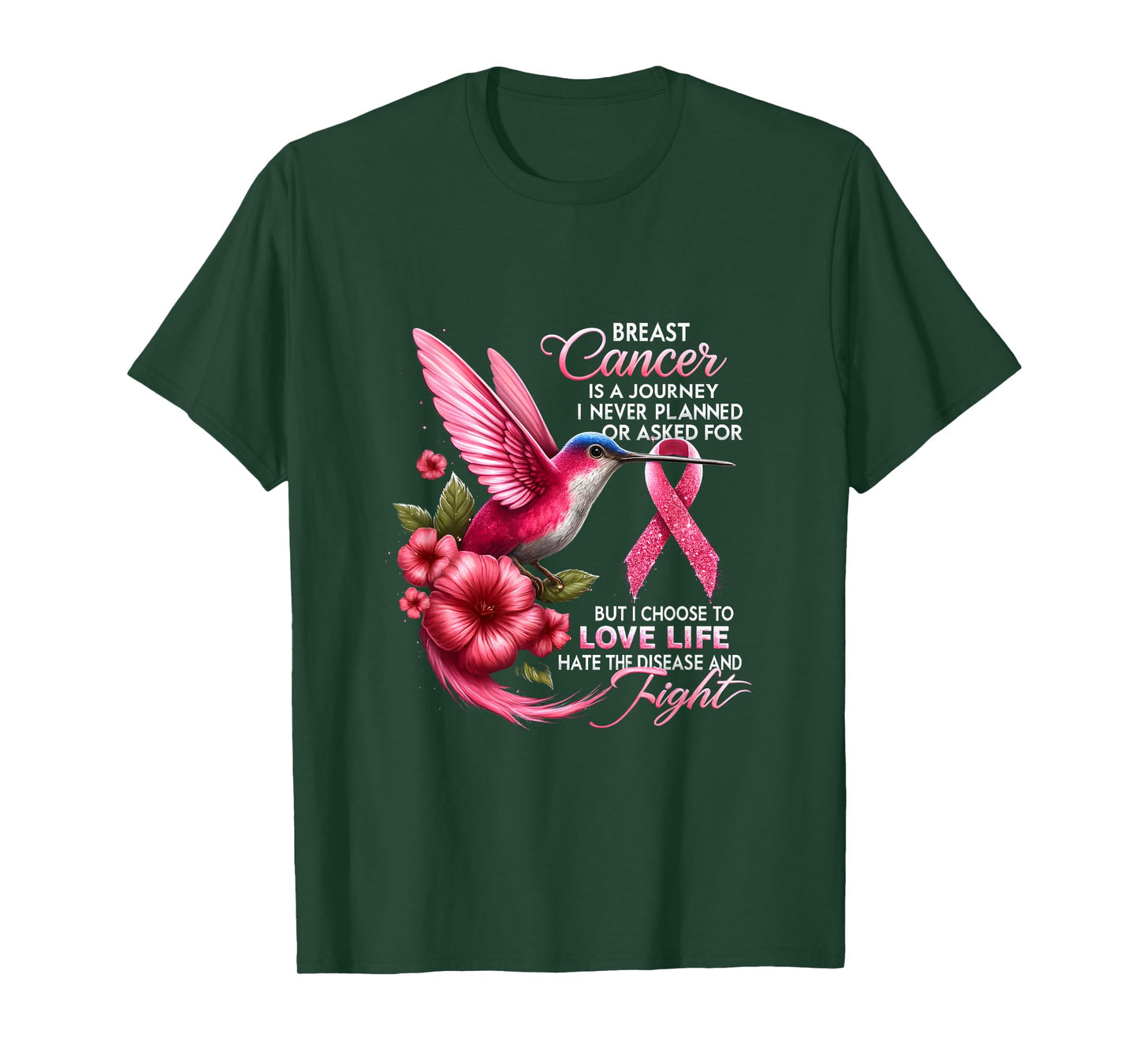 Breast Cancer Breast Cancer Is A Journey I Never Planned T-Shirt