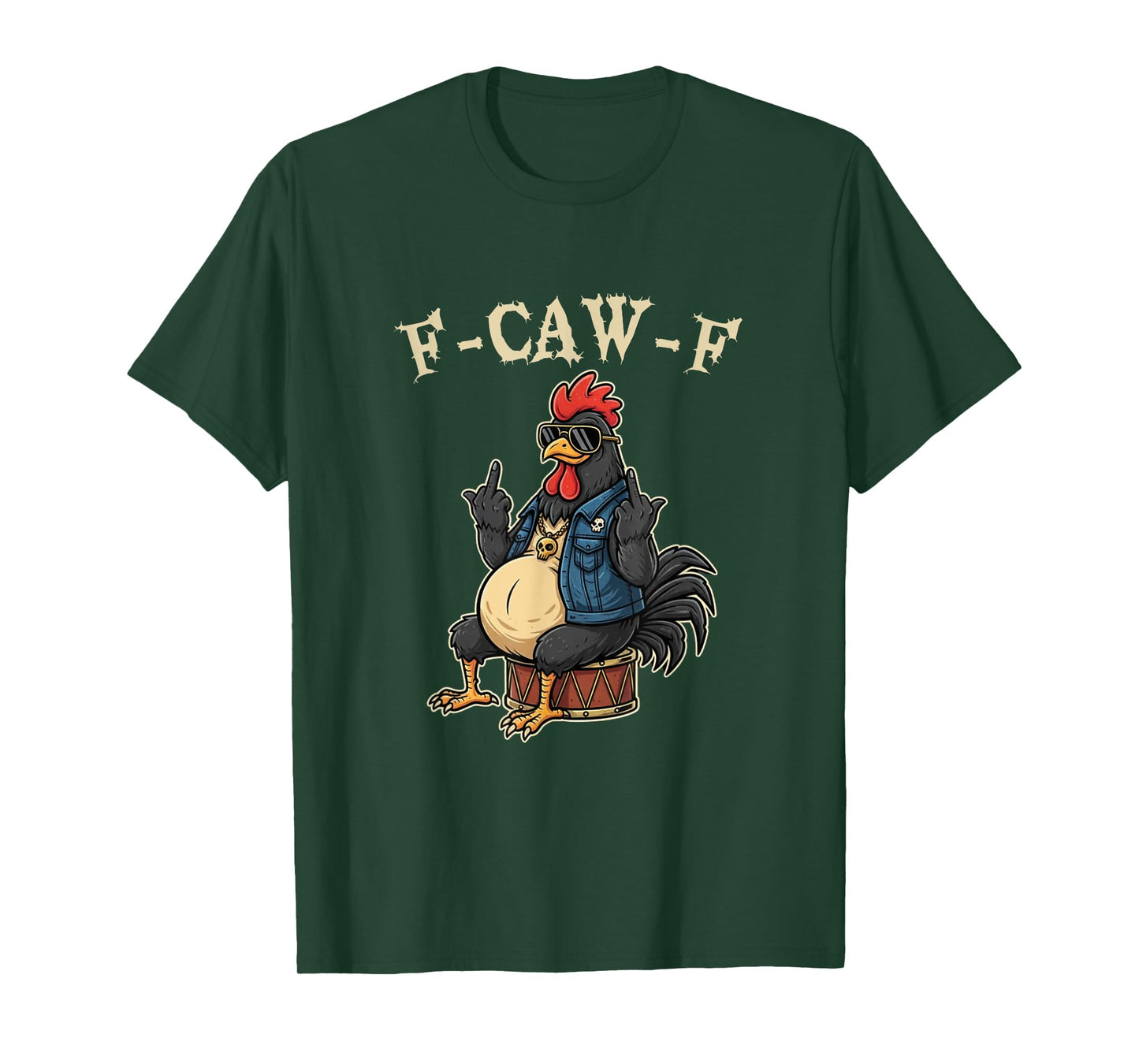 F-CAW-F Funny Halloween Adult Chicken T-Shirt