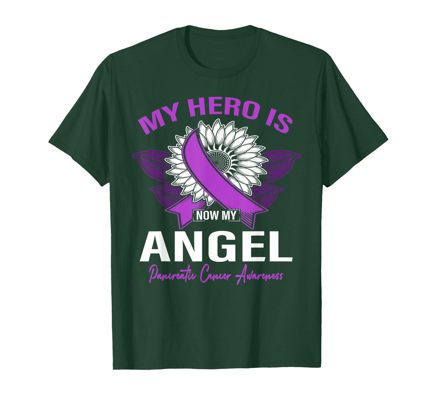 My Hero is Now My Angel Pancreatic Cancer Awareness T-Shirt