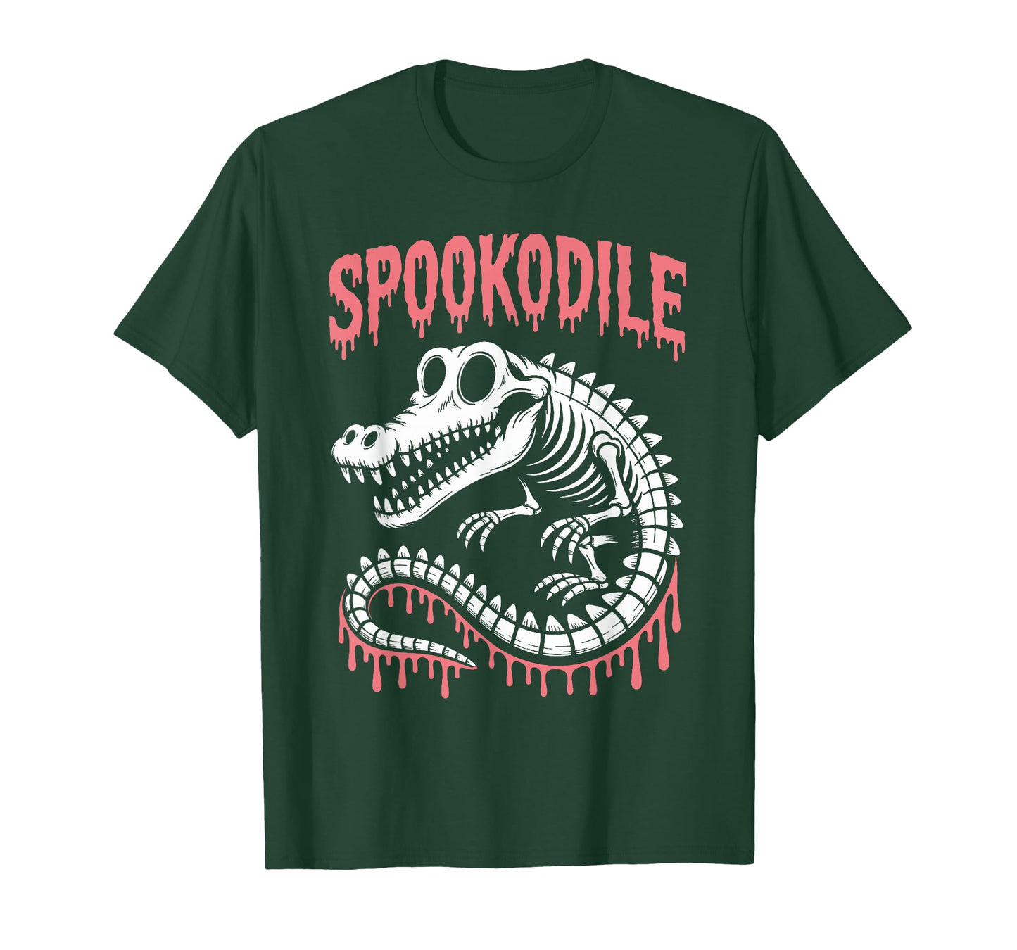 Spooky Crocodile Skeleton Halloween T-Shirt