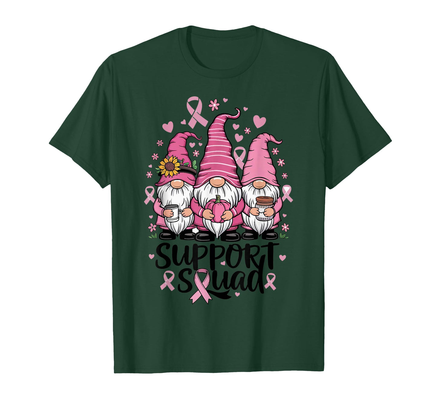 Gnome Support Squad Breast Cancer Awareness Pink Clothing T-Shirt