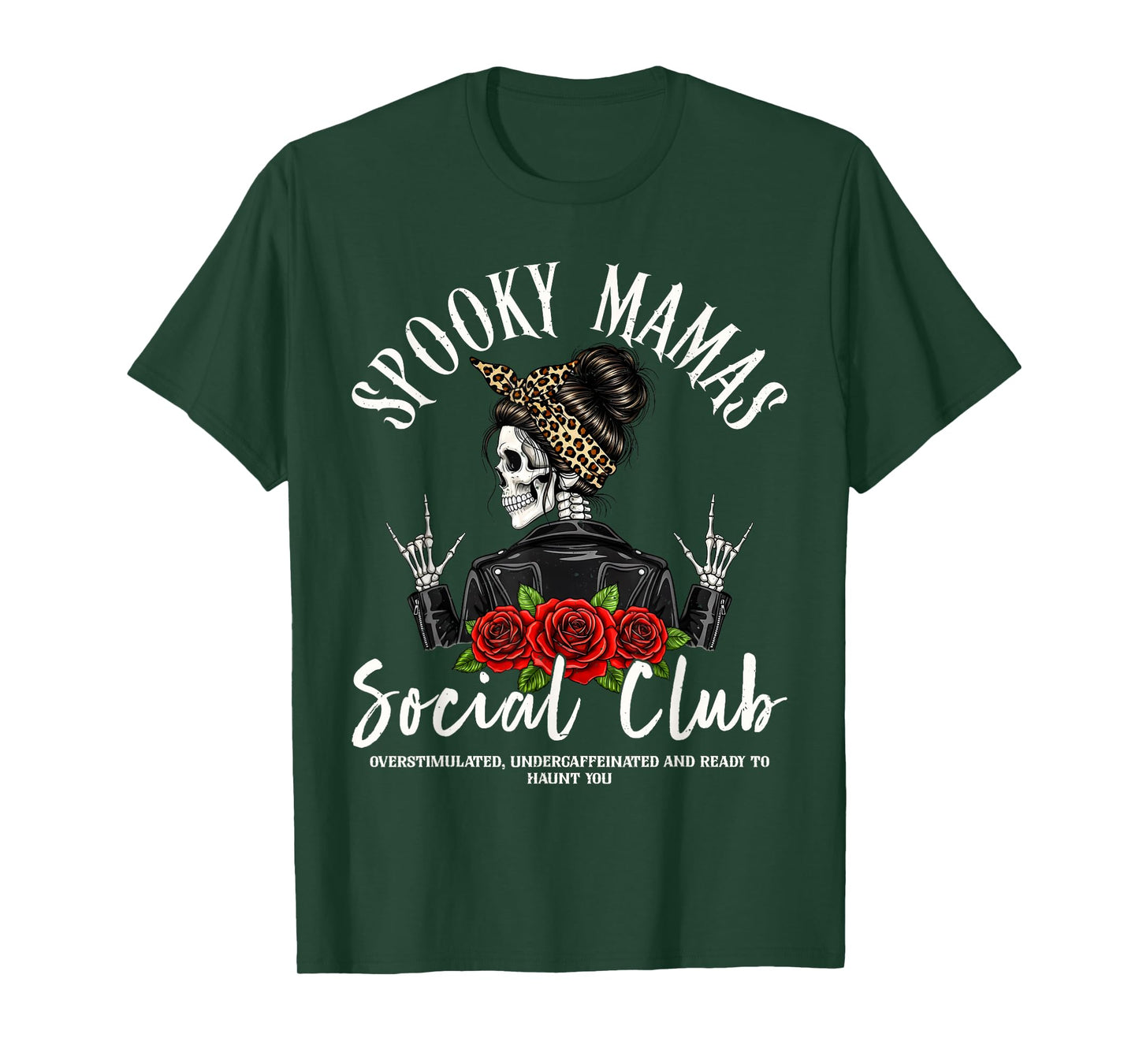 Spooky Mamas Social Club Halloween Vibe Skeleton Women Funny T-Shirt