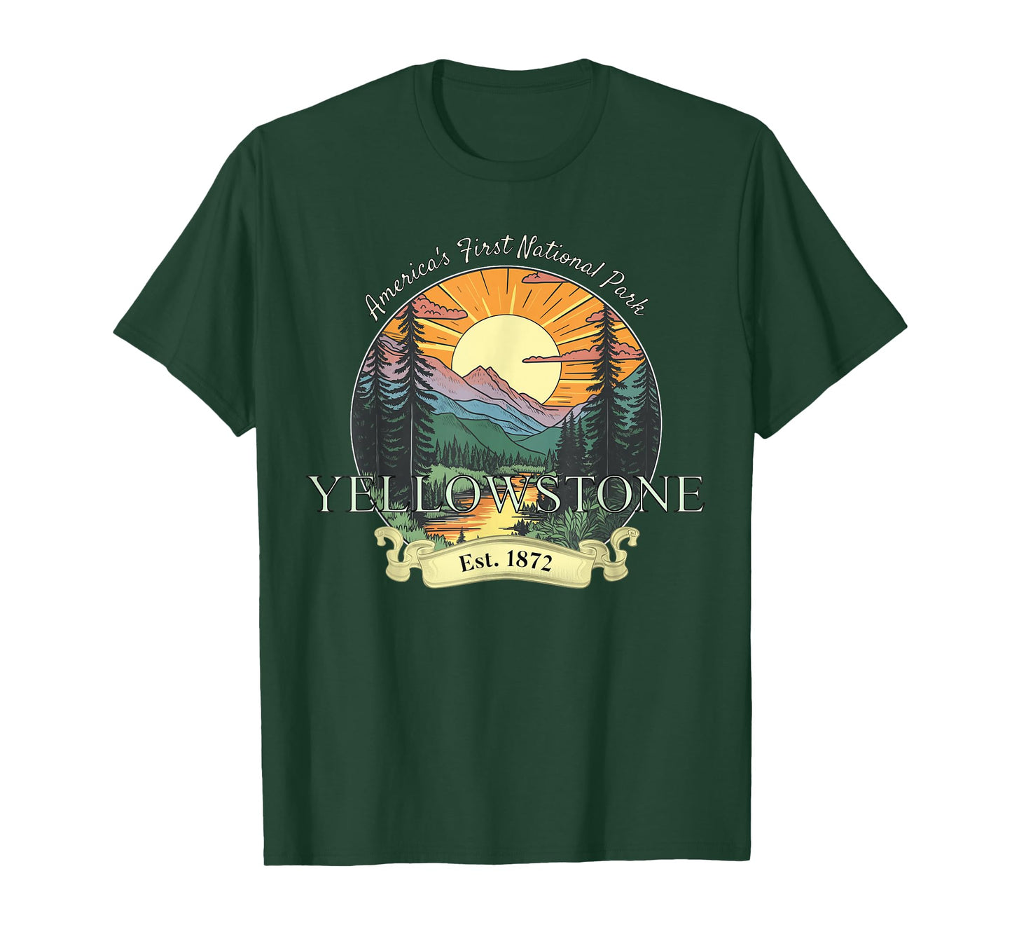 Yellowstone National Park Vacation Men Women Retro Vintage T-Shirt