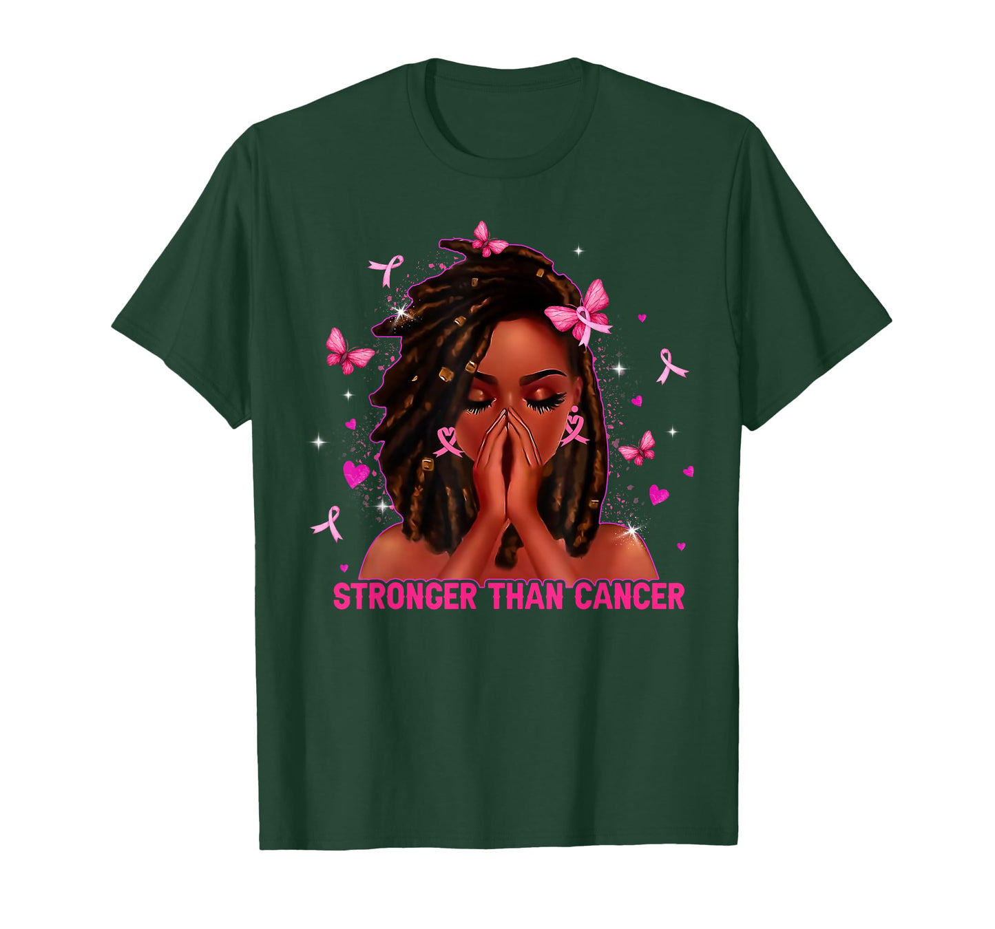 Black Women Melanin Queen Stronger Than Breast Cancer Fight T-Shirt