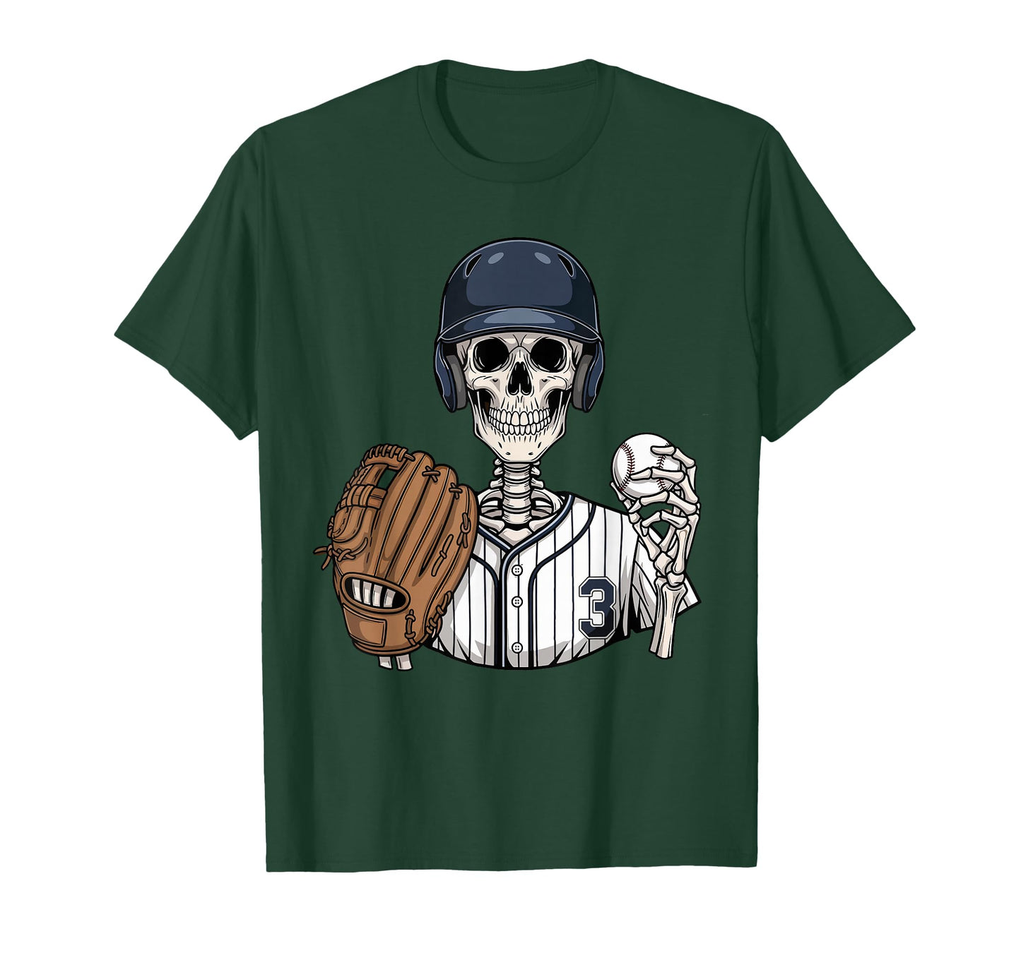 Retro Funny Skeleton Baseball Gameday Team Sports Boys Men T-Shirt