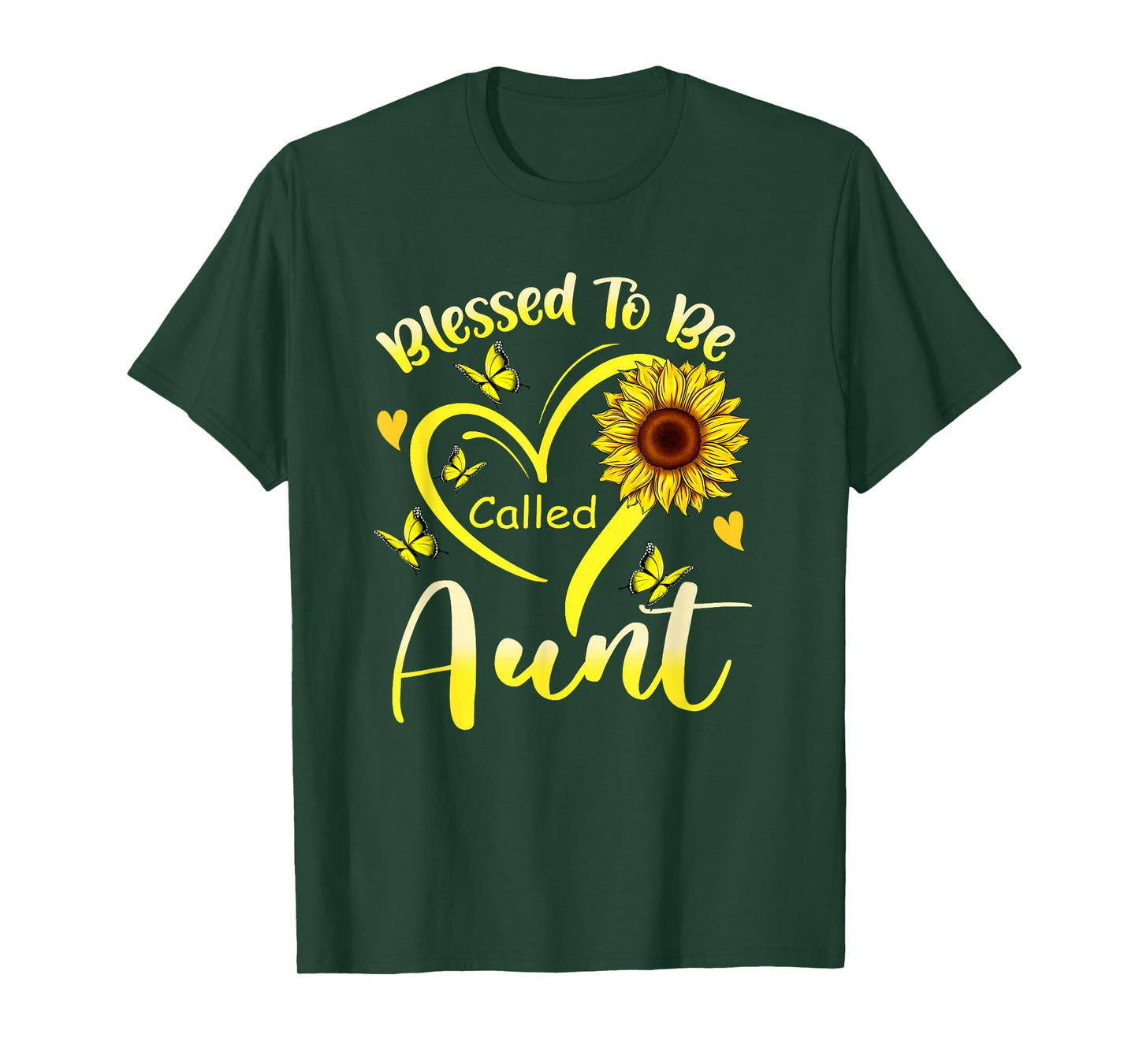 Blessed to Be Called Aunt Sunflower Cute Floral Mothers Day T-Shirt