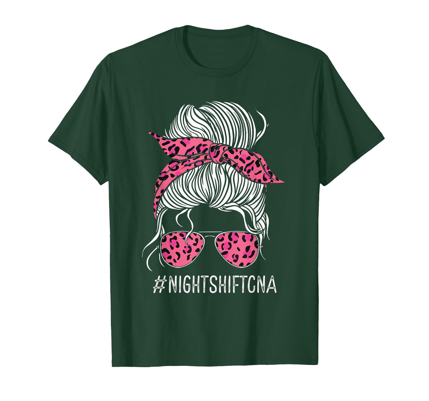 Night Shift CNA Women Nursing Assistant Leopard Leo Nurse T-Shirt